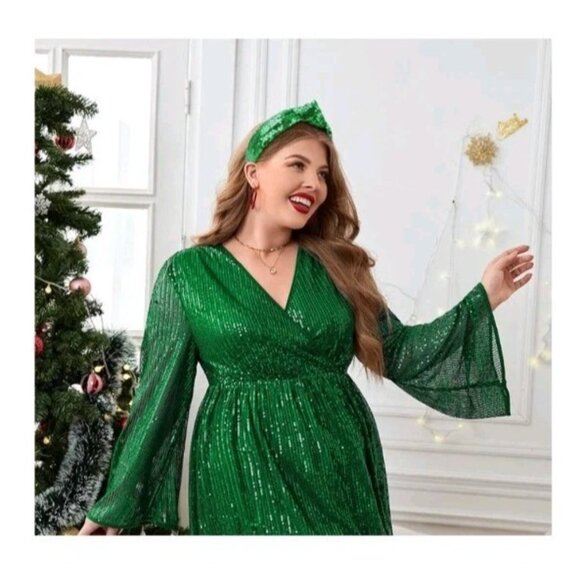 Christmas Knot Headbands for Women Sequins Hairbands Wide Glitter Headband Girls - Picture 3 of 7